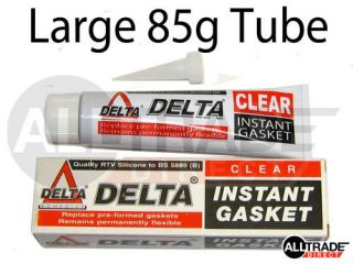 INSTANT GASKET 85g CLEAR RTV FLEXIBLE SILICONE SEALANT HIGH TEMP AUTO