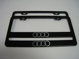 BLACK Coated Metal License Plate Frame   audi LOGO (Fits Audi Q5