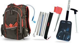 BACKPACK WITH HYDRATION SYSTEM, SHOVEL W/SAW & AVALANCHE PROBE