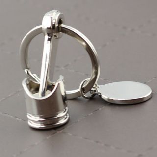 Engine Silvery Piston Key Ring Chain Keychain Key Fob with auto logo