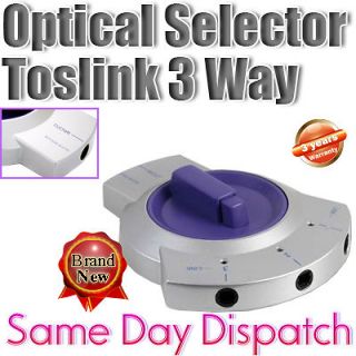 Optical Switch Digital Audio Toslink Splitter Xbox DVR PS3 CD Adapter