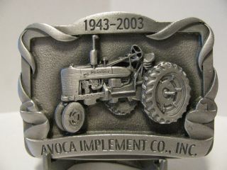 2003 Avoca Implement Co Inc Farmall H Tractor Pewter Belt Buckle IH