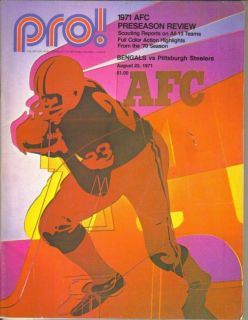 August 23, 1971 Bengals vs Steelers Pro Program