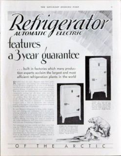 1931Automatic Electric Refrigerator vintage ad