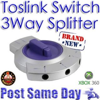 Optical TOSLINK Switch Selector Splitter Box For Digital Audio Cables
