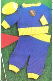 CROCHET Pattern Baby Infant Toddler Warm Up Football Sweater Pants