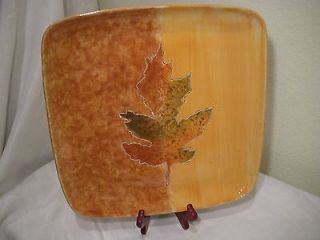 New Ceramic Platter Serving Tray Leaf Autumn Thanksgiving by Foreside