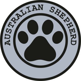 1x AUSTRALIAN SHEPHERD PAW PRINT SEAL TRACK FUNNY STICKER DOG PET