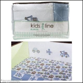 SIDED COT BUMPER BED SET CUTE BOYS TRANSPORT MOSAIC KIDS LINE *NEW