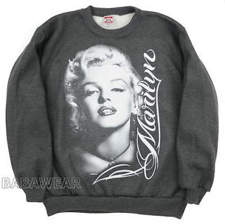 Monroe Sweat Shirt Charcoal Gray Retro Vintage Look Sexy Unisex BABA