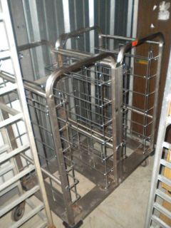 STEEL BAKERY PAN TRAY RACK DOUBLE CASTERS   PRICE REDUCED 35% SEND