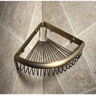 Antique Brass Wall Cornor triangle Bathroom Shower Basket Shelf Single