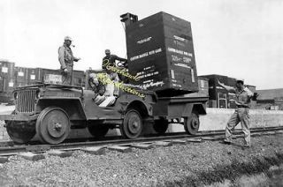 Newly listed US Army Willys Jeep Rail Car & Trailer 4x6 photo