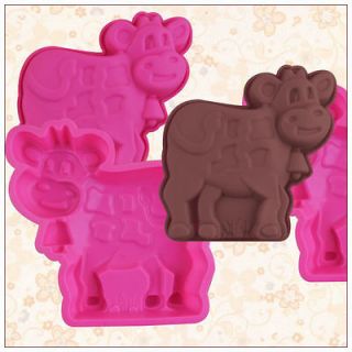 New Silicone Cute Cow Shape Bakeware Cake Soap Muffin Tray Mold Mould