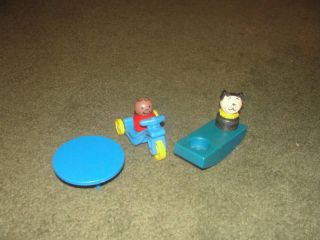 Vintage Fisher Price Little People Tricycle Dog Boy Lot