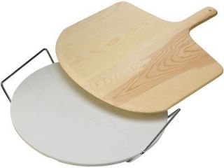 Grill Pro 13 Pizza Stone and Spatula for Charcoal or Gas Grills 98150