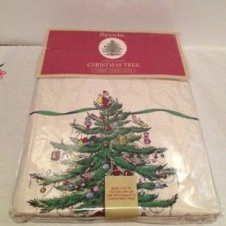 Spode Christmas Tree Fabric Oblong Tablecloth 60 x 104 NEW In Package