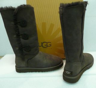 Ugg Bailey button triplet tall boots chocolate brown New