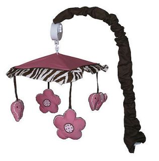 Musical Mobile For Pink Zebra Baby Crib Bedding by Sisi baby Design
