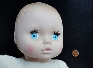 Vintage LG Baby Doll Cloth Soft Rubber Blue Eyes 21 23 Life Size 3 6