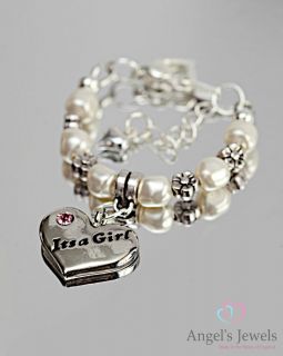 Personalized New Baby Christening Bracelet/Charm Girl or Boy/Swarovski
