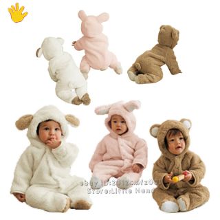 Baby Girl Boy Animal Romper Winter One piece Playsuits Coat Snowsuits