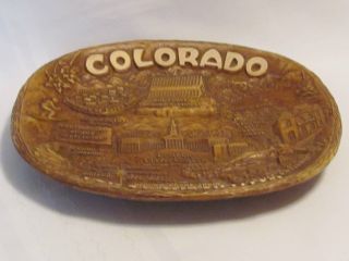 1960s TACO USA Colorado wood grain plate Tray 11 Estes