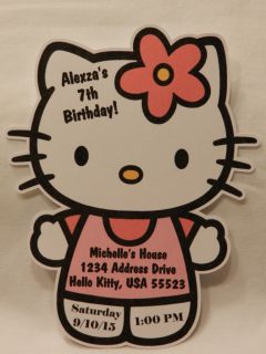 PERSONALIZED HELLO KITTY BIRTHDAY BABY SHOWER PARTY FAVOR INVITATIONS