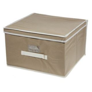 Home Basics Fabric Jumbo Storage Box Handle Closet Under Bed Shoe