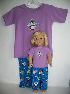 pajamas for her & her American Girl or Bitty Baby Doll (size 4