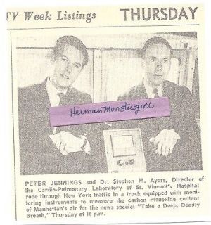 COPY PETER JENNINGS TV GUIDE AD CLIPPING COPY DR. STEPHEN M. AYERS