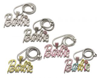 Nicki Minaj Iced Out BARBIE Pendant Necklace Large w/20 Franco