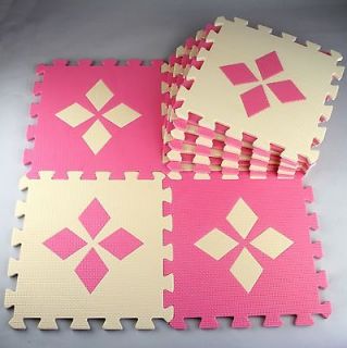 sq ft Foam Mat Puzzle Floor Exercise GYM Soft Tile Sakura Beige&Pink