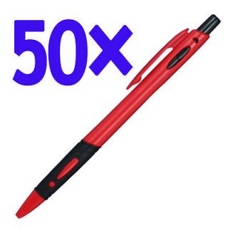 lot 50pc plastic red new ballpoint pen,black ink refill,promotion gift