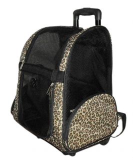 PET TRAVEL BAG / BACKPACK or ROLLING CARRIER ~ CHEETAH PRINT ~ AIRLINE
