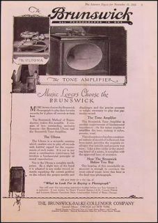 1919 BRUNSWICK BALK E COLLENDER COMPANY BRUNSWICK PHONOGRAPH AD