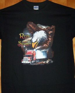 Black T Shirt  RUN WITH THE SPIRIT  Sz Sm   5XL Great Truck Driver