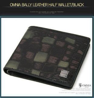 Bally Half Wallet Genuine Leather for Man Black G0487