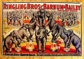 Ringling Bros and Barnum & Bailey Circus Tin Sign Elephant Las Vegas