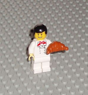 NEW LEGO Chef Minifigure with Food Baker with bread with Hair