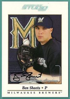 BEN SHEETS 2001 Studio PRIVATE SIGNINGS 5x7 auto #42  GREAT ON CARD