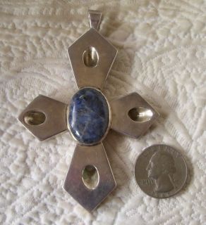 Large Mexican Vintage LOS BALLESTEROS Sterling Silver and Sodalite