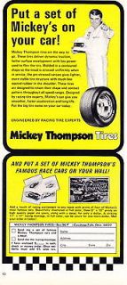 1972 1973 MICKEY THOMPSON TIRES ~ CLASSIC PRINT AD