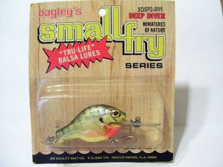 Vintage Bagley Lure 3DSF2 BR9 Brass Hardware Small Fry Fishing Tackle