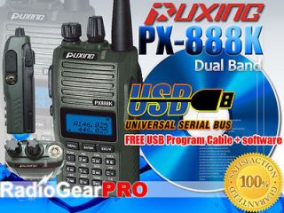 Puxing PX 888K Dual Band Radio 136 174 400 480Mhz PX888 + USB program