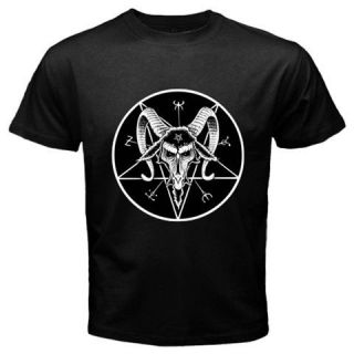 Baphomet Sigil Pentagram Goat of Mendes Satanic Unisex Black T shirt