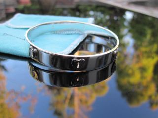 Tiffany & Co Silver Heart Locks Lock Bangle Bracelet