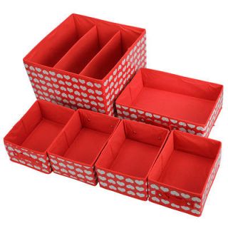 Drawers Underwear Cosmetic Decorations Tie Glove Storage Box Red