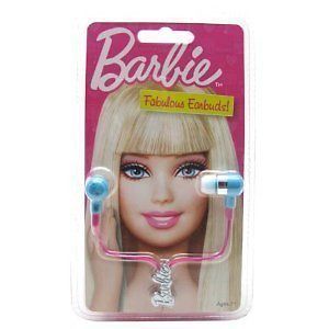 IN PACKAGE  BLUE BARBIE EARBUDS  FOR I POD  PLAYERS
