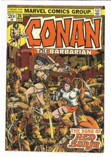 Barbarian #24 Marvel 1973, 1st full Red Sonja Thomas/Barry Smith VFNM